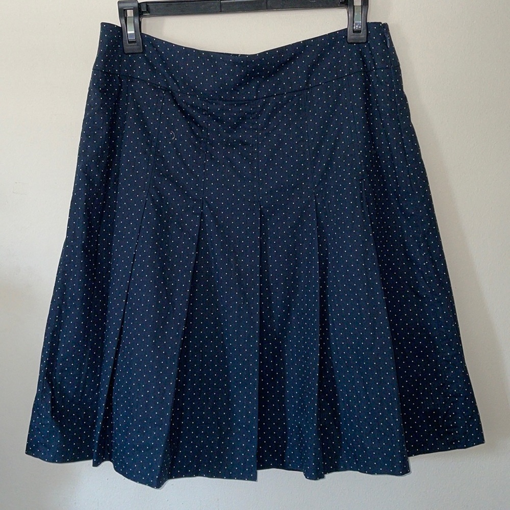 J crew layered pleated polka dot skirt